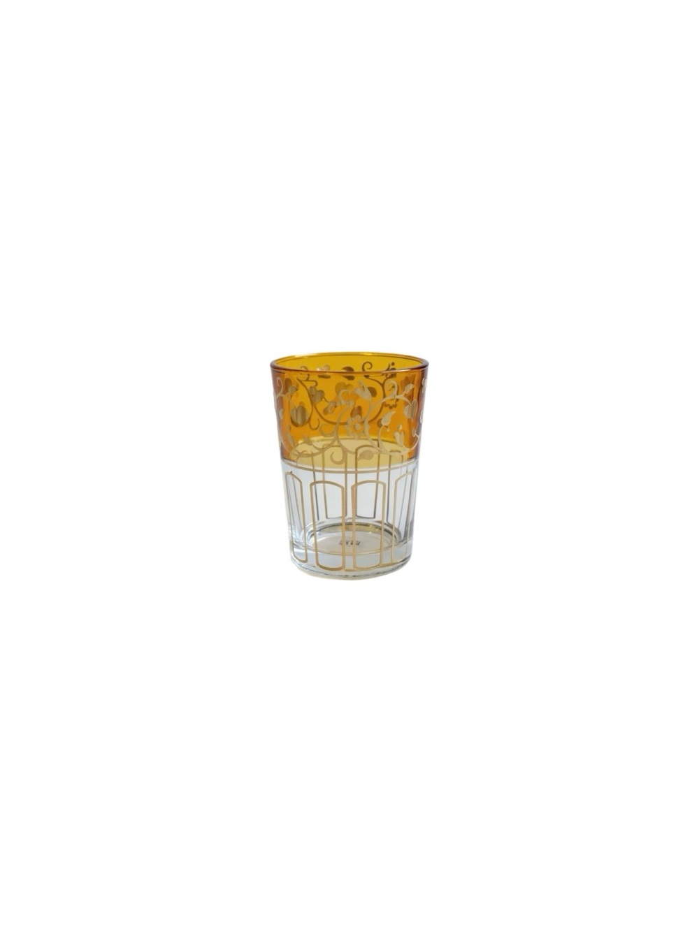 Partylite Vintage Retired Global Fusion Amber Glass Gold Detail Trim